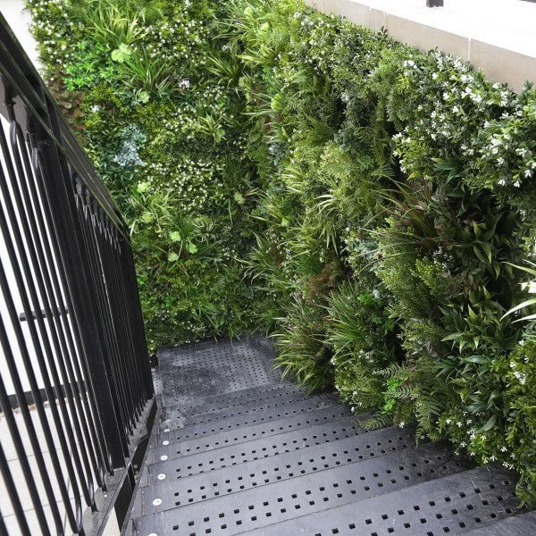 Green Wall Basement Staircase