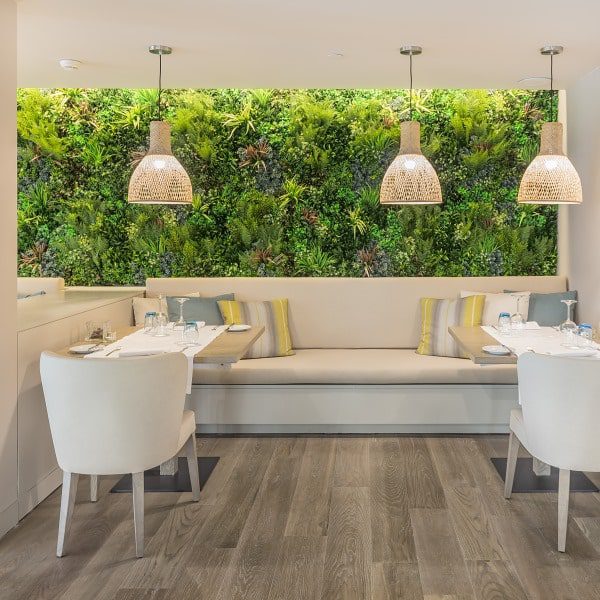 Restaurant Interior Design Green Wall