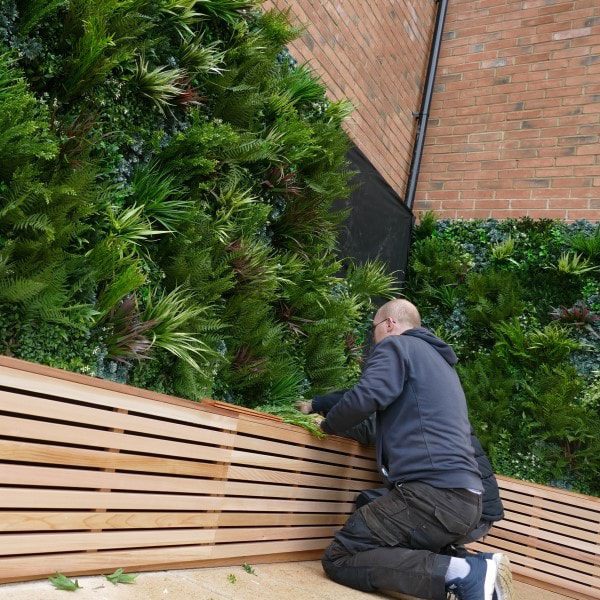 installing outdoor green wall panel