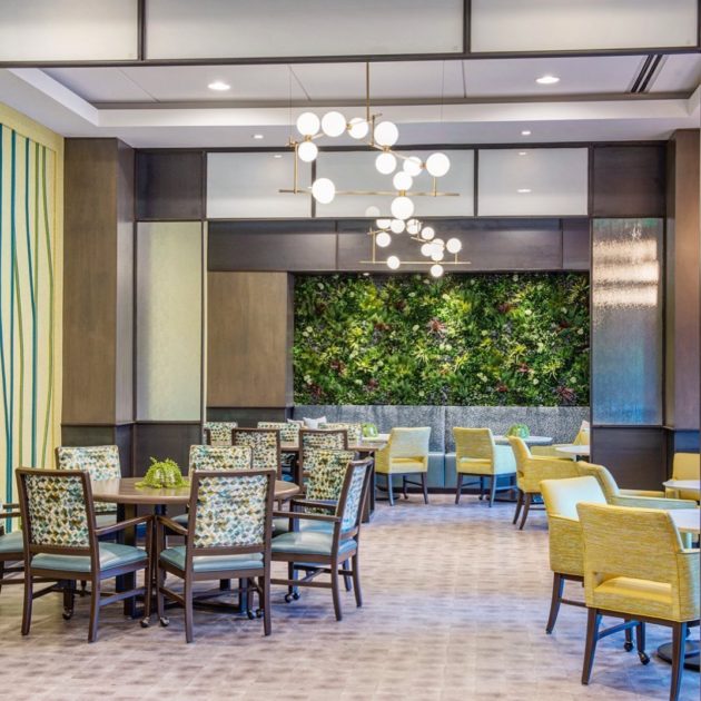 Restaurant interior design and artificial green walls
