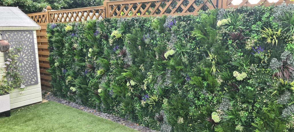 Green Wall Installation on a fence in a private garden