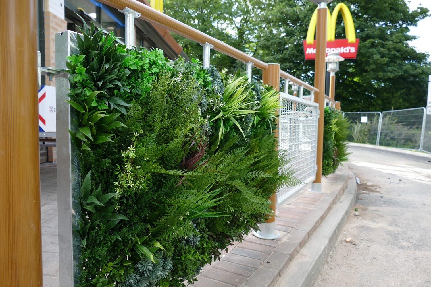 McDonalds After Artificial Green Wall Panels