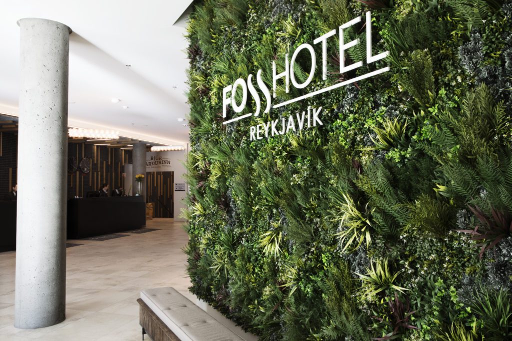 Hotel Reception Green Wall, Iceland