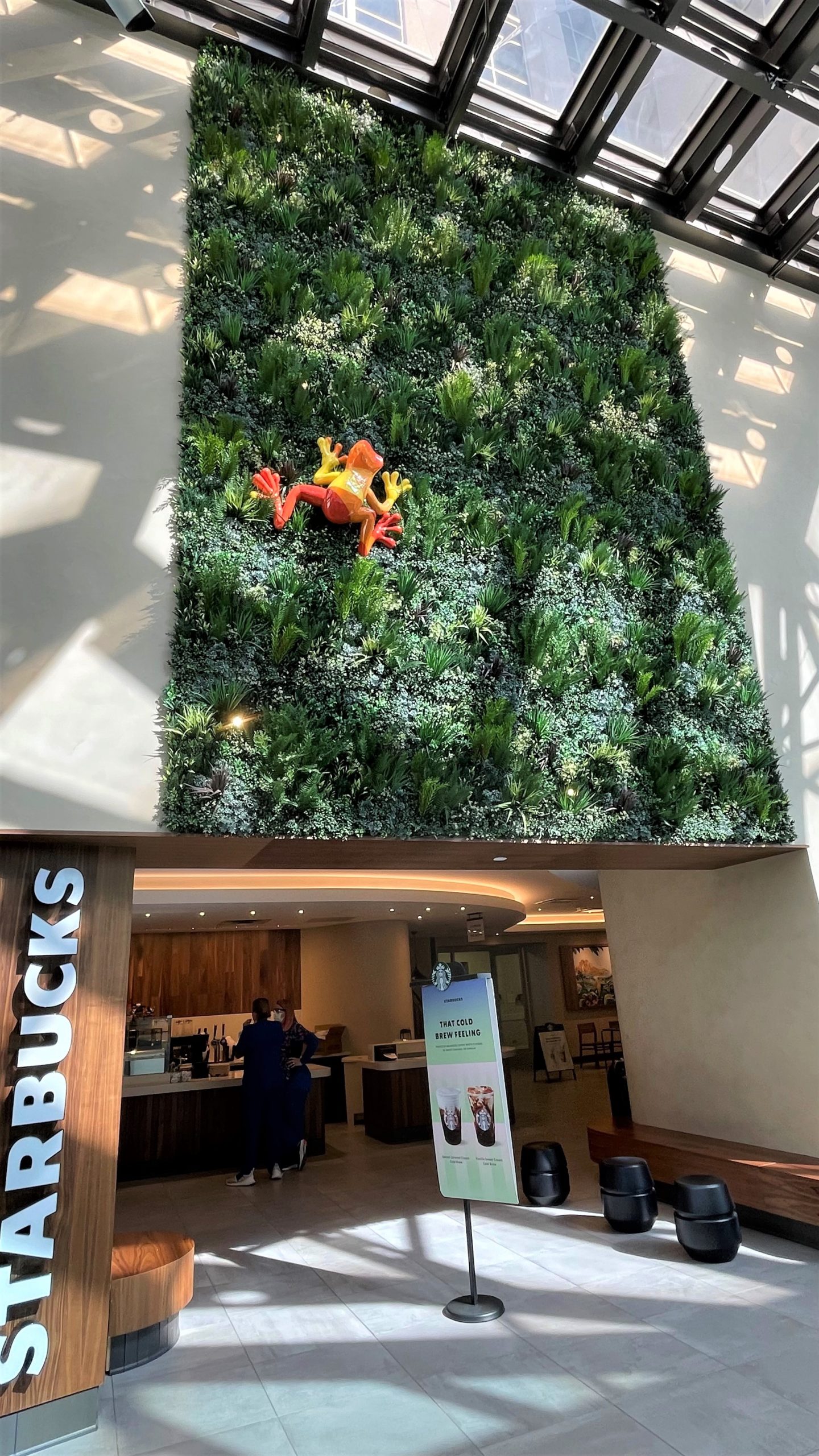 Faux Plant Wall on a Starbucks Coffee Shop in Dallas Texas