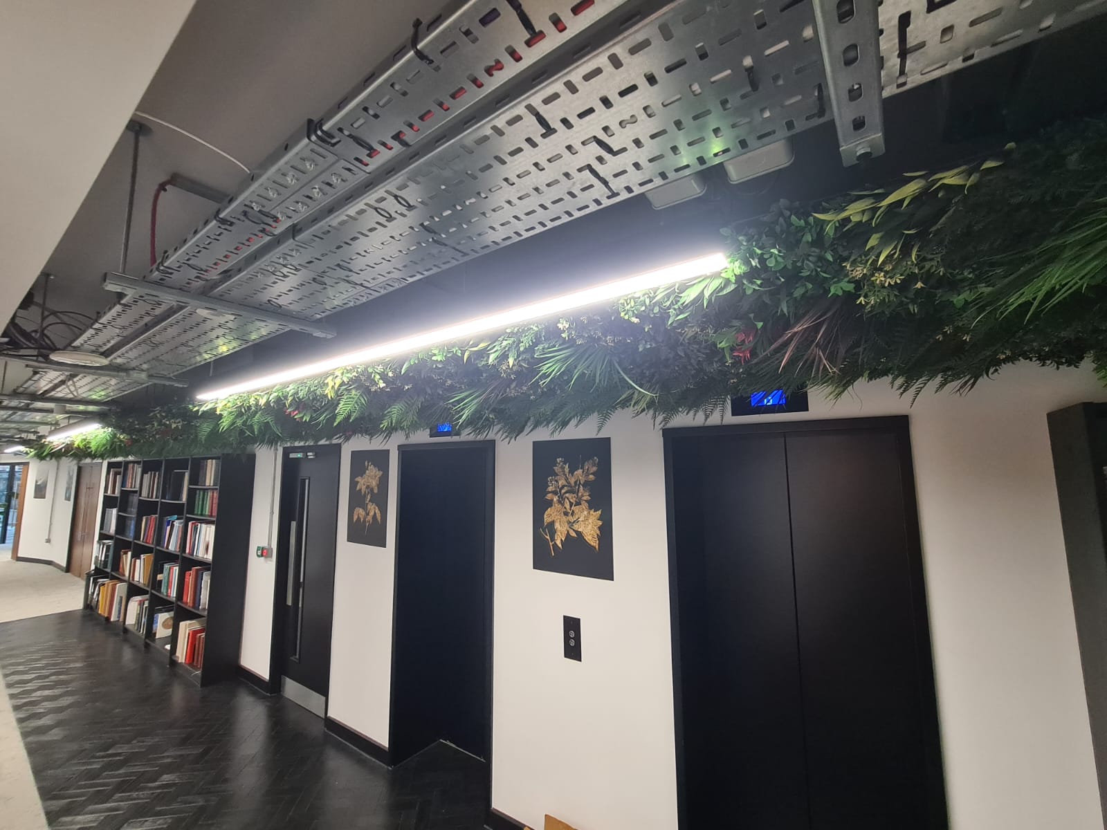 Living Planted Ceiling Install in London Shop