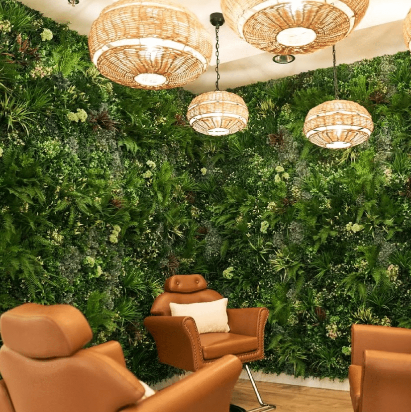 Faux Green Wall Installation in a tanning salon in Las Vegas, Nevada