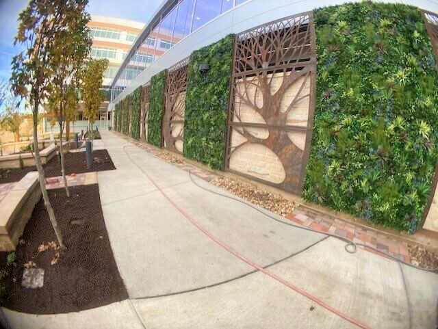 a healthcare facility faux green wall by Vistafolia Virginia Beach