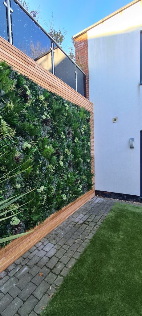 Garden replica green wall installation by Vistafolia